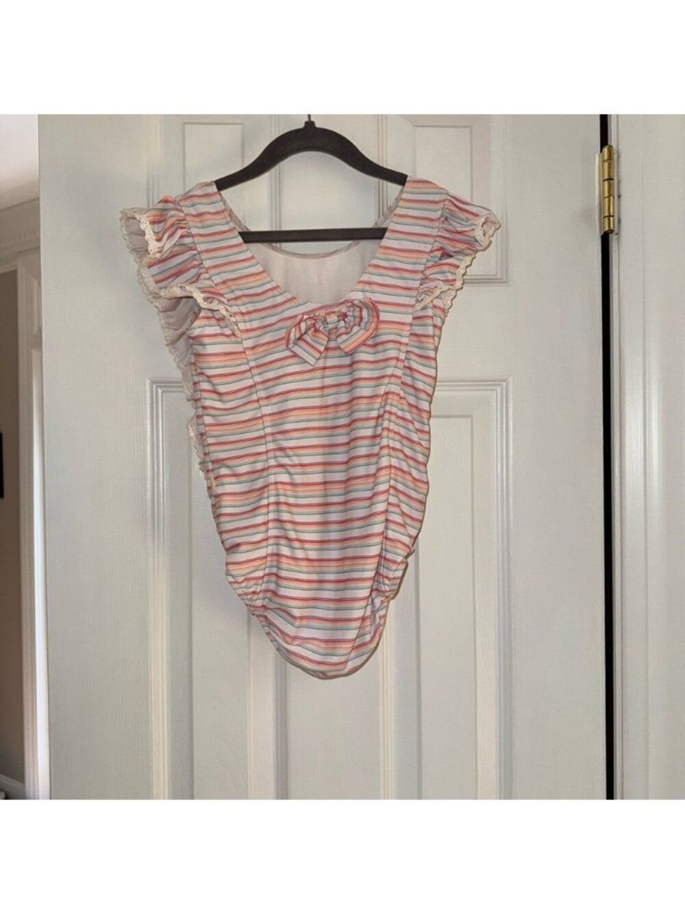 GUC Charming Mary size 8Y Striped Ruffle One Piece Bathing Suit